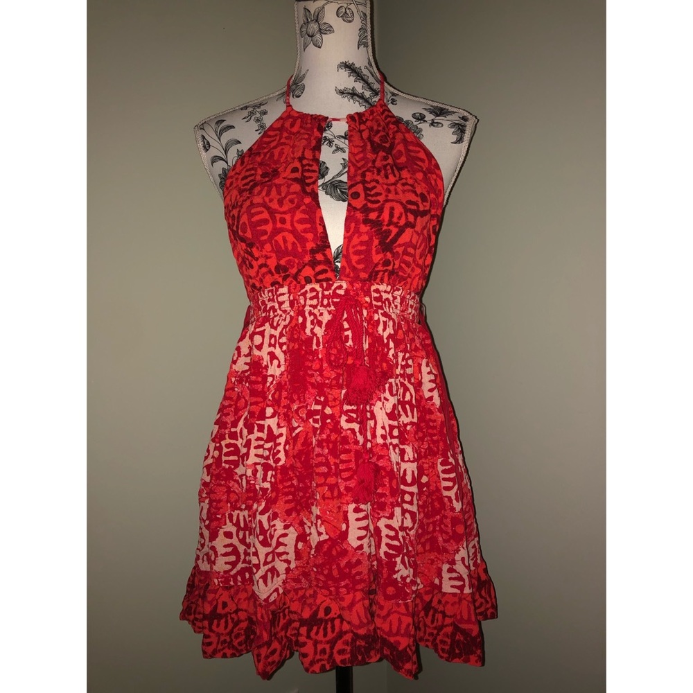 Free people red tropical dress